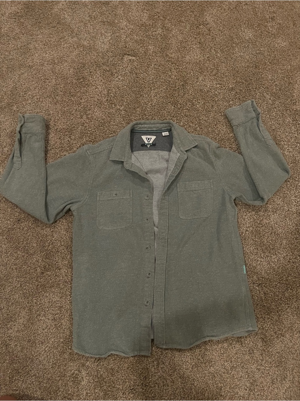 VISSLA Men's Button-Down Shirt Jacket in Olive